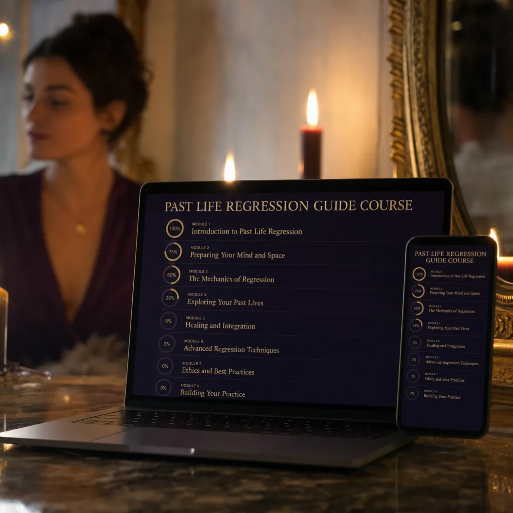The complete course: 8 modules and 42 lessons in the Regressa platform