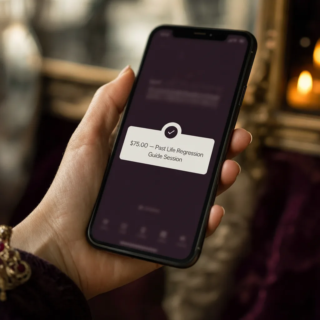 Your first paid session: payment received on the reader's phone
